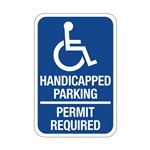 Handicapped Parking Permit Required  Symbol Sign 12x18
